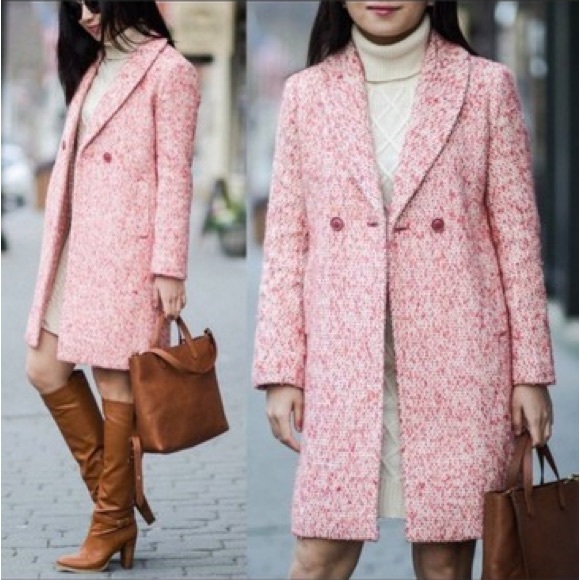 NEW J.crew Daphne Tweed Topcoat Size 0 pink - Picture 3 of 12